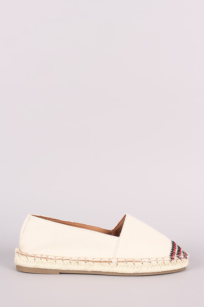 Bamboo Canvas Braided Espadrille Slip On Loafer Flat