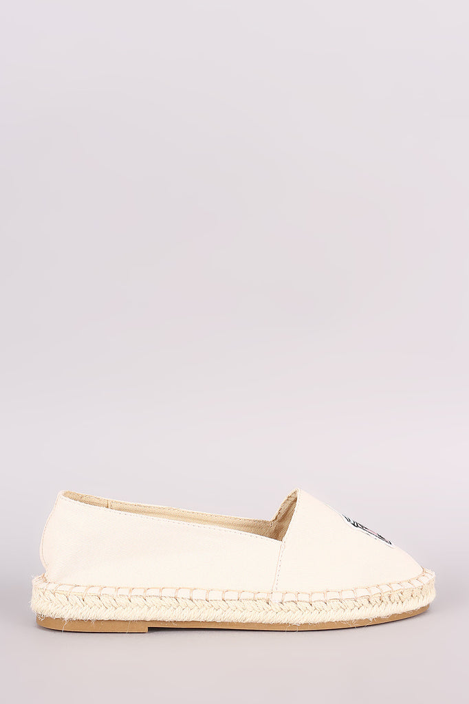 Bamboo Canvas Fun Patches Espadrille Flat