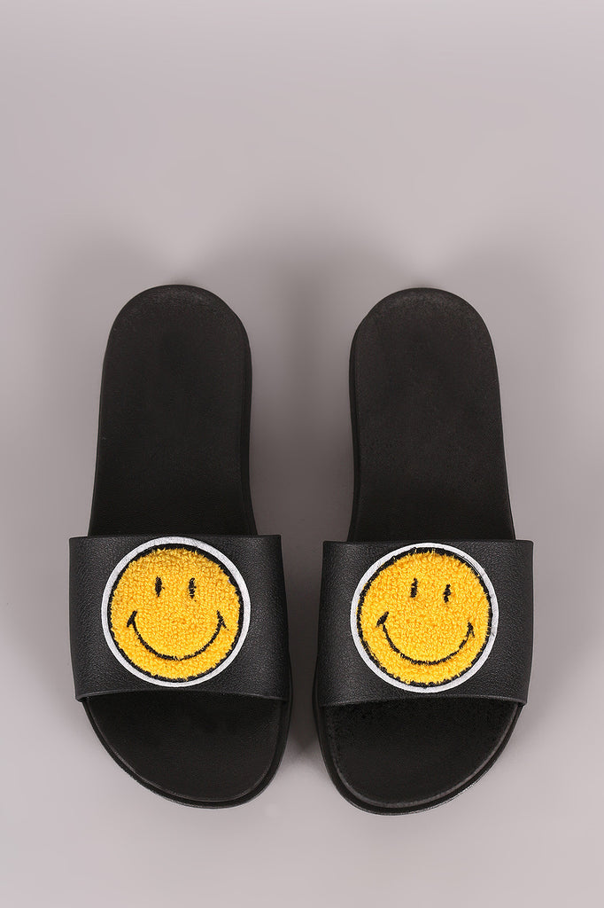 Bamboo Emoji Love Happy Face Slide Sandal