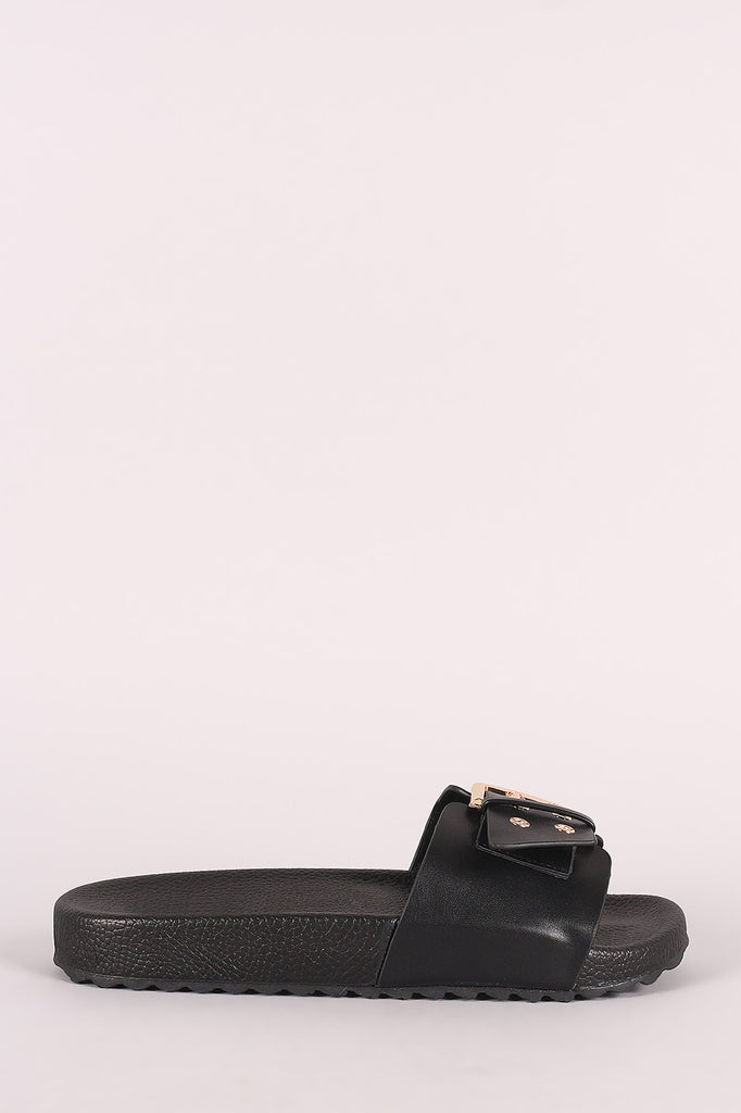 Liliana Buckled Open Toe Slide Sandal
