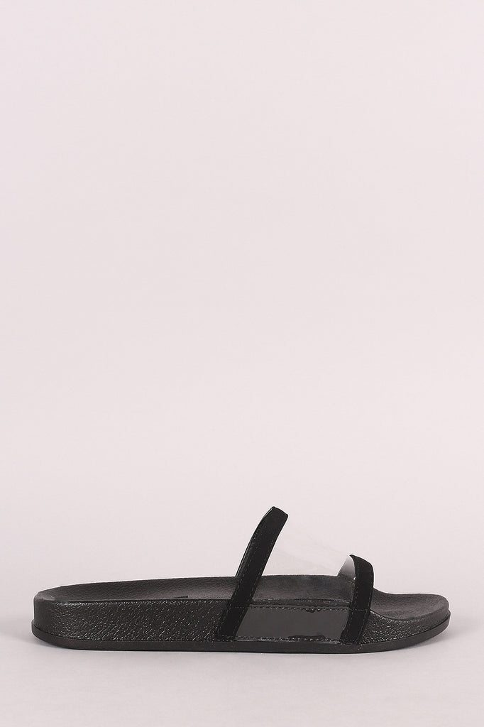 Shoe Republic LA Lucite Open Toe Slide Sandal