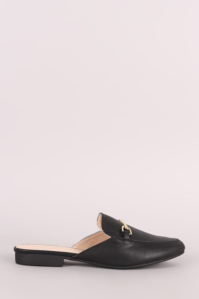 Qupid Horsebit Slip On Loafer Mules
