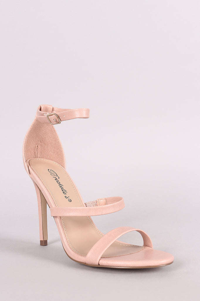 Breckelle Open Toe Triple-Strap Heels