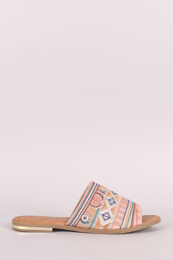Liliana Tribal Embroidery Slide Sandal