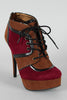 Dollhouse Two Tone Lace Up Platform Bootie