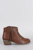 Breckelle Zipper Round Toe Cowgirl Ankle Boots