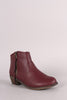 Breckelle Zipper Round Toe Cowgirl Ankle Boots