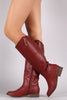 Breckelle Round Toe Riding Knee High Boot
