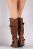 Zipper Buckle Riding Knee High Boot