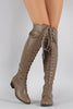 Breckelle Combat Lace Up Over-The-Knee Boots