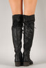 Breckelle Combat Lace Up Over-The-Knee Boots