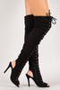 Breckelle Lace Up Back Cut Out Over The Knee Boot