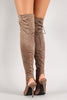 Breckelle Lace Up Back Cut Out Over The Knee Boot
