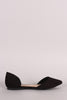 Breckelle Suede Pointy Toe Slip On Dorsay Flat