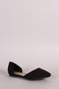 Breckelle Suede Pointy Toe Slip On Dorsay Flat