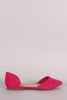 Breckelle Suede Pointy Toe Slip On Dorsay Flat