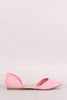 Breckelle Suede Pointy Toe Slip On Dorsay Flat