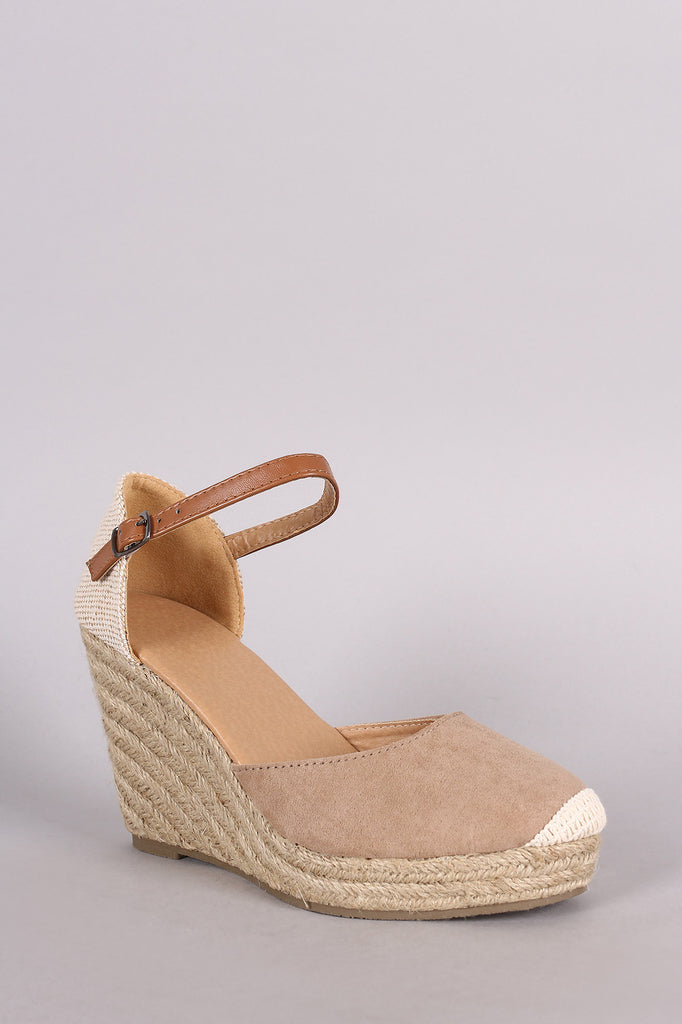 Round Toe Ankle strap Espadrille Platform Wedge