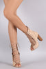 Liliana Suede Corset Lace Up Open Toe Ankle Booties