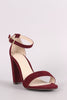 Bamboo Suede One Band Ankle Strap Open Toe Heel