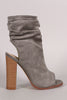 Liliana Slouchy Shaft Open Toe Booties