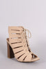 Bamboo Nubuck Ghillies Cutout Chunky Heel