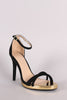 Qupid Nubuck Crisscross Ankle Strap Heel