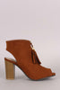 Qupid Tassel Front Zip-Up Chunky Heeled Mule Booties