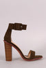 Liliana Suede Ankle Strap Chunky Heel