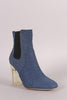 Denim Lucite Chunky Heeled Ankle Boots