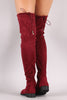Qupid Slouchy Fitted Over the Knee Boots