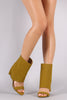 Boot Shaft Open Toe Wedge Heels