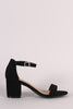 Bamboo Nubuck Ankle Strap Open Toe Block Heel