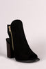 Suede Double-Side Zipper Peep Toe Booties