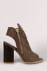 Suede Double-Side Zipper Peep Toe Booties