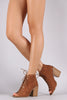 Liliana Perforated Nubuck Chunky Heeled Ankle Boots