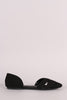 Wild Diva Lounge Suede Woven Pointy Toe Dorsay Flat