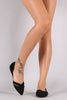 Wild Diva Lounge Suede Woven Pointy Toe Dorsay Flat
