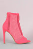 Laser-Cut Mesh Net Stiletto Booties