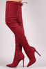 Liliana Suede Over The Knee Pointy Toe Boots