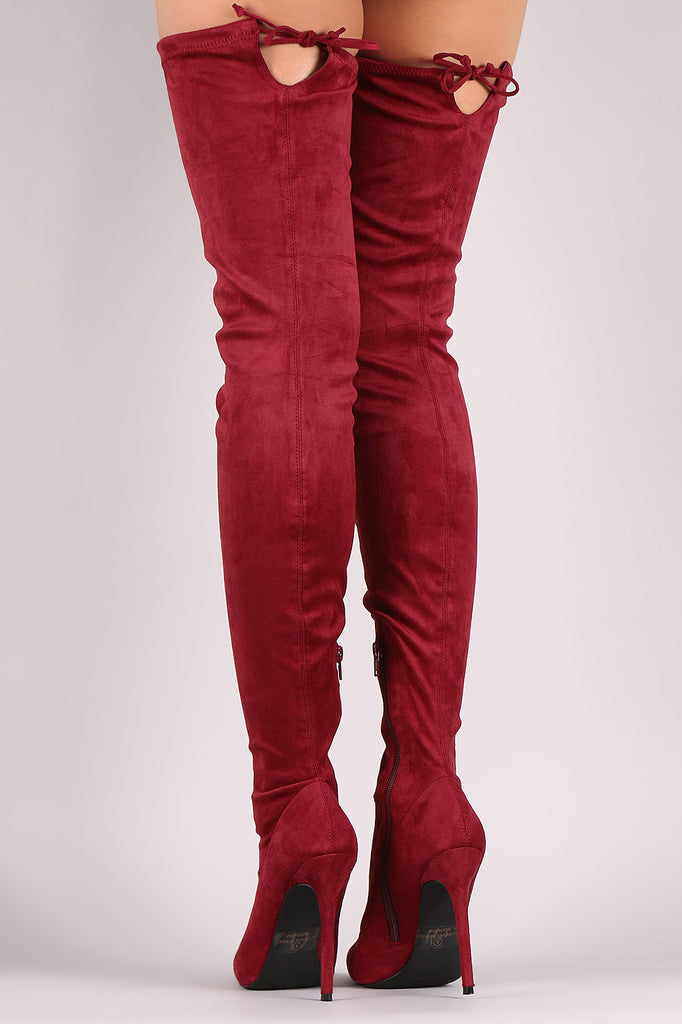 Liliana Suede Over The Knee Pointy Toe Boots