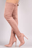 Liliana Suede Over The Knee Pointy Toe Boots