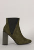 Elastic Gores Chunky Heel Booties