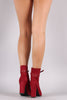 Suede Peep Toe Lace Up Chunky Heeled Ankle Boots