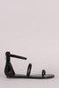 Liliana Patent Triple Straps Open Toe Flat Sandal