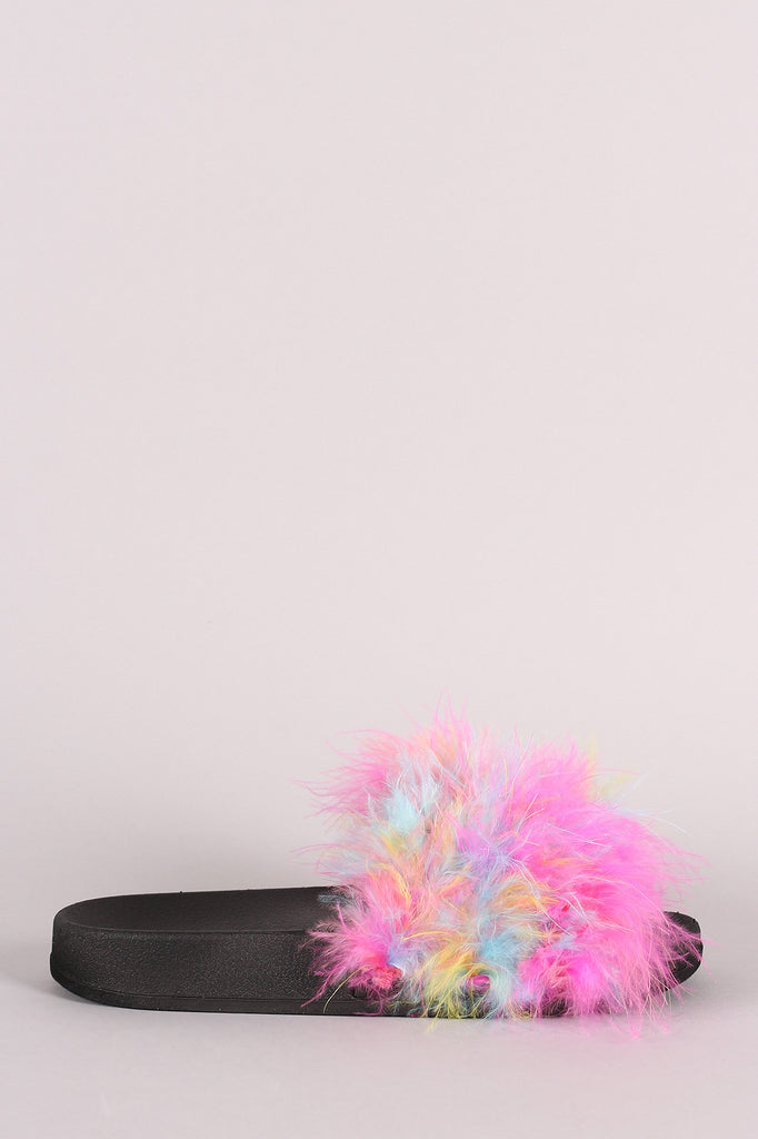 Feather Open Toe Slide Sandal