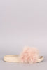 Feather Open Toe Slide Sandal