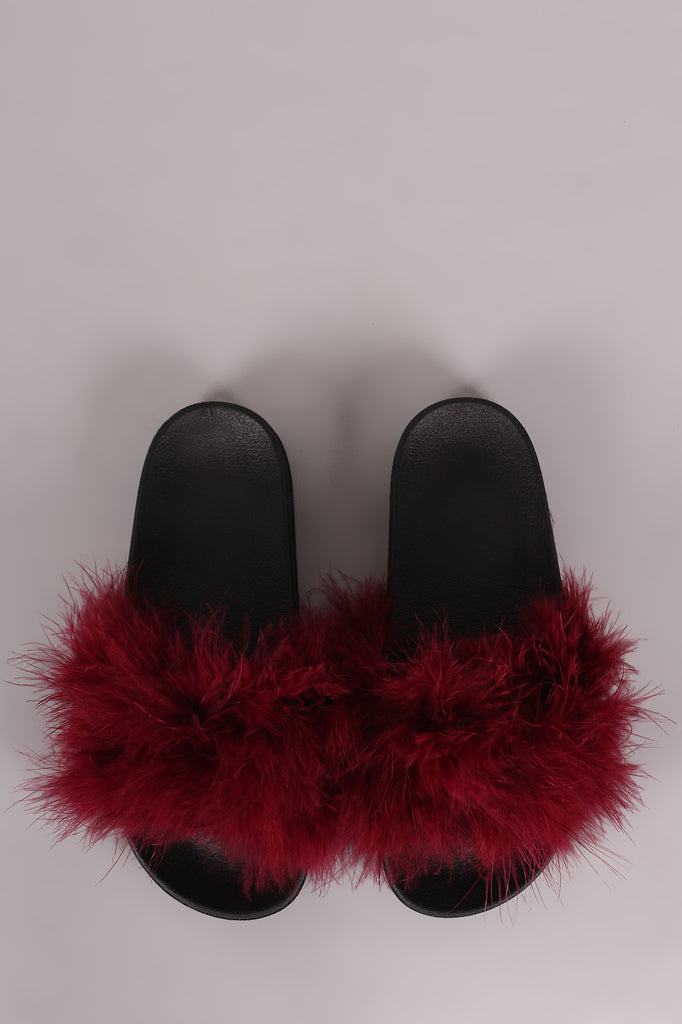 Feather Open Toe Slide Sandal