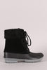 Fur Trim Lace Up Duck Ankle Boots