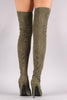 Pointy Toe Stiletto Suede Over-The-Knee Boots